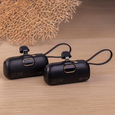 Forever mini power bank MTB-100 22.5W 5000 mAh Lightning czarny Forever mini power bank MTB-100 22.5W 5000 mAh Lightning czarny