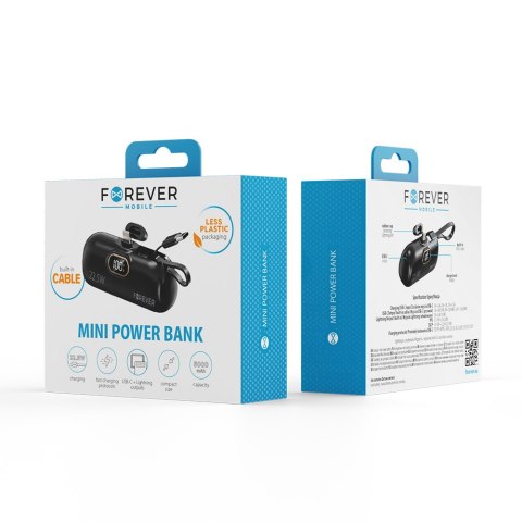 Forever mini power bank MTB-100 22.5W 5000 mAh Lightning czarny Forever mini power bank MTB-100 22.5W 5000 mAh Lightning czarny