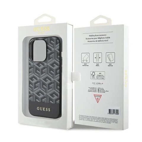 Guess nakładka do iPhone 14 Pro Max 6,7" GUHMP15XHGCFSEK czarna HC MAGSAFE GCUBE PU STRIPE Guess nakładka do iPhone 14 Pro Max 6,7" GUHMP15XHGCFSEK czarna HC MAGSAFE GCUBE PU STRIPE