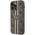 Guess nakładka do iPhone 15 Pro Max 6,7" GUHMP15XP4RPSW brązowa HC MAGSAFE 4G PRINTED STRIPES