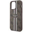 Guess nakładka do iPhone 15 Pro Max 6,7" GUHMP15XP4RPSW brązowa HC MAGSAFE 4G PRINTED STRIPES