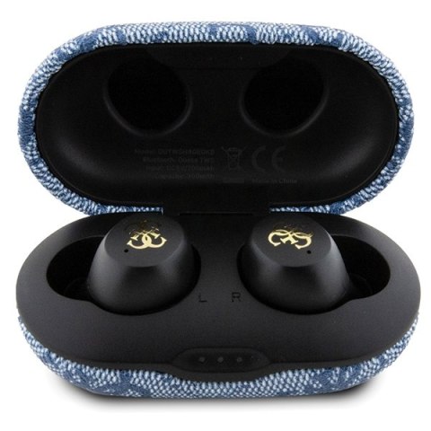 Guess słuchawki Bluetooth GUTWSP4EGB TWS ENC 4G PU METAL LOGO niebieskie Guess słuchawki Bluetooth GUTWSP4EGB TWS ENC 4G PU METAL LOGO niebieskie