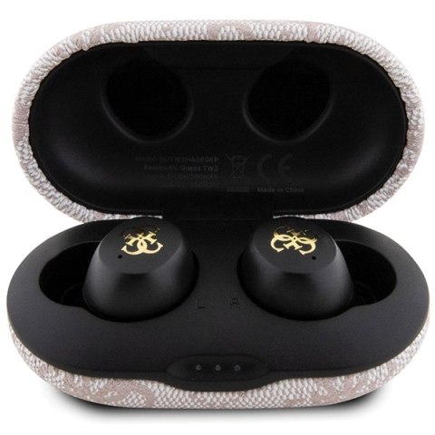 Guess słuchawki Bluetooth GUTWSP4EGP TWS ENC 4G PU METAL LOGO różowe Guess słuchawki Bluetooth GUTWSP4EGP TWS ENC 4G PU METAL LOGO różowe