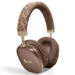 Guess słuchawki nauszne Bluetooth GUBHK1GCTCSW GCUBE METALLIC SCRIPT LOGO brązowe