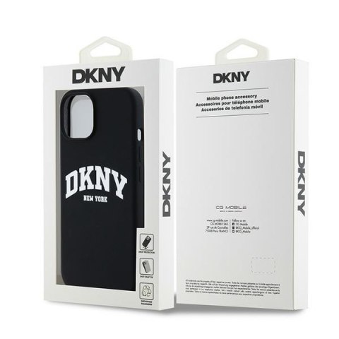 DKNY nakładka do iPhone 15 Plus 6,7" DKHMP15MSNYACH czarna HC Magsafe silicone w arch logo DKNY nakładka do iPhone 15 Plus 6,7" DKHMP15MSNYACH czarna HC Magsafe silicone w arch logo