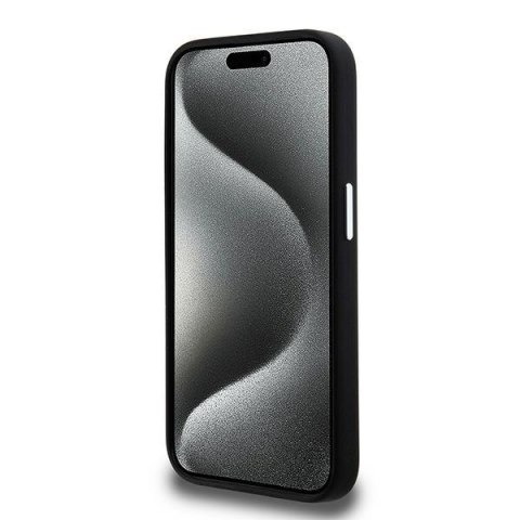 Karl Lagerfeld nakładka do iPhone 15 Pro 6,1" KLHCP15LSCMSMVK czarna HC silicone sign metal logo Karl Lagerfeld nakładka do iPhone 15 Pro 6,1" KLHCP15LSCMSMVK czarna HC silicone sign metal logo