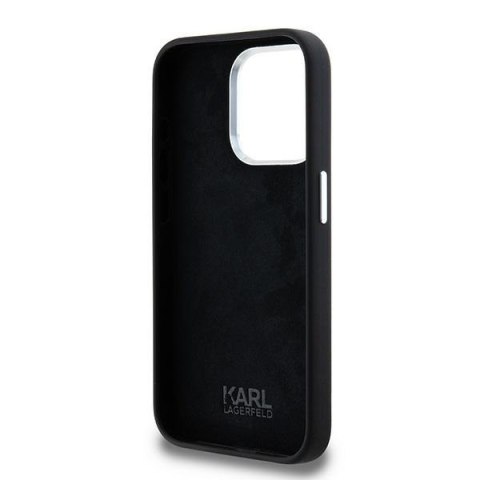 Karl Lagerfeld nakładka do iPhone 15 Pro 6,1" KLHCP15LSCMSMVK czarna HC silicone sign metal logo Karl Lagerfeld nakładka do iPhone 15 Pro 6,1" KLHCP15LSCMSMVK czarna HC silicone sign metal logo