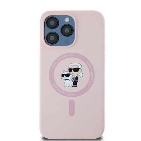 Karl Lagerfeld nakładka do iPhone 15 Pro Max 6,7" KLHMP15XSCMKCRHP różowa HC Magsafe silicone kc heads ring Karl Lagerfeld nakładka do iPhone 15 Pro Max 6,7" KLHMP15XSCMKCRHP różowa HC Magsafe silicone kc heads ring