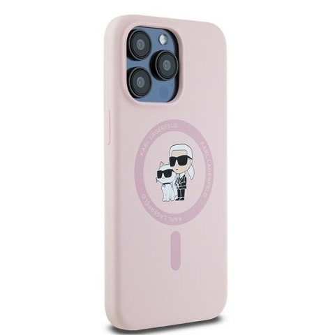 Karl Lagerfeld nakładka do iPhone 15 Pro Max 6,7" KLHMP15XSCMKCRHP różowa HC Magsafe silicone kc heads ring Karl Lagerfeld nakładka do iPhone 15 Pro Max 6,7" KLHMP15XSCMKCRHP różowa HC Magsafe silicone kc heads ring