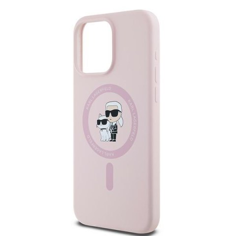 Karl Lagerfeld nakładka do iPhone 15 Pro Max 6,7" KLHMP15XSCMKCRHP różowa HC Magsafe silicone kc heads ring Karl Lagerfeld nakładka do iPhone 15 Pro Max 6,7" KLHMP15XSCMKCRHP różowa HC Magsafe silicone kc heads ring