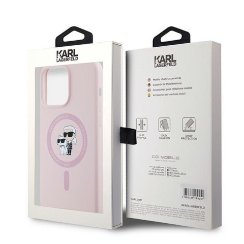 Karl Lagerfeld nakładka do iPhone 15 Pro Max 6,7" KLHMP15XSCMKCRHP różowa HC Magsafe silicone kc heads ring Karl Lagerfeld nakładka do iPhone 15 Pro Max 6,7" KLHMP15XSCMKCRHP różowa HC Magsafe silicone kc heads ring