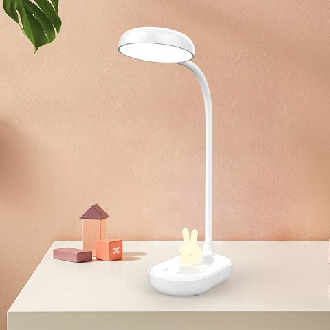 Lampa biurkowa LED 4,5W ze świecącym króliczkiem PURE FLB-30 ASTRID biała Forever Light Lampa biurkowa LED 4,5W ze świecącym króliczkiem PURE FLB-30 ASTRID biała Forever Light