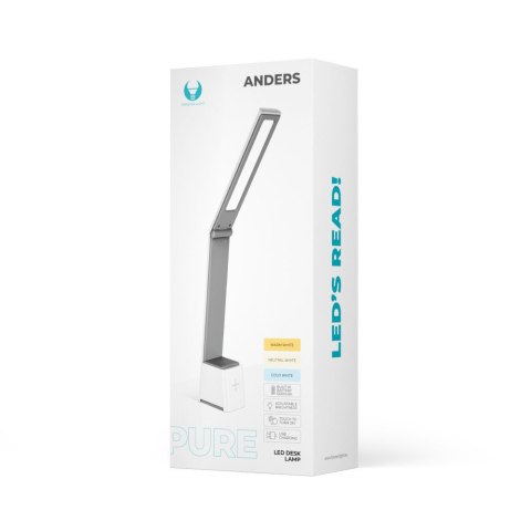 Lampa biurkowa LED 5W składana PURE FLB-110 ANDERS biało-szara Forever Light Lampa biurkowa LED 5W składana PURE FLB-110 ANDERS biało-szara Forever Light