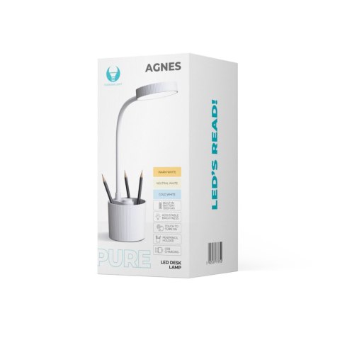 Lampa biurkowa LED 5W z przybornikiem PURE FLB-20 ANGES biała Forever Light Lampa biurkowa LED 5W z przybornikiem PURE FLB-20 ANGES biała Forever Light