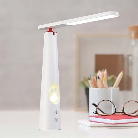 Lampa biurkowa LED 7,5W ze świecącym króliczkiem PURE FLB-150 ELENA biała Forever Light Lampa biurkowa LED 7,5W ze świecącym króliczkiem PURE FLB-150 ELENA biała Forever Light