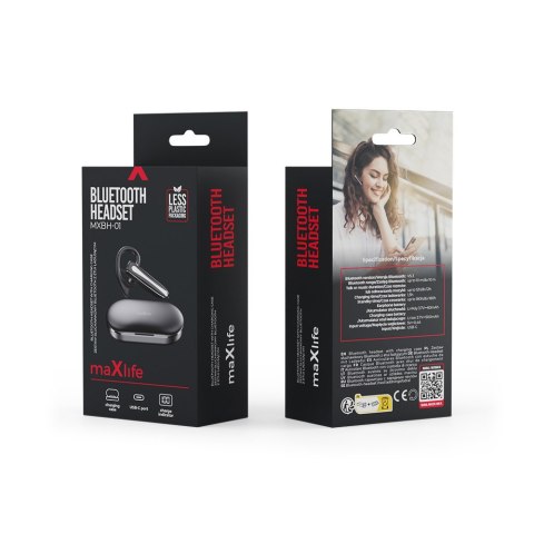 Maxlife zestaw słuchawkowy Bluetooth MXBH-01 z etui ładującym Maxlife zestaw słuchawkowy Bluetooth MXBH-01 z etui ładującym