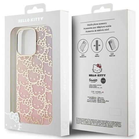Nakładka Hello Kitty do iPhone 15 Pro 6,1" różowa hardcase IML Gradient Electrop Crowded Kitty Head Nakładka Hello Kitty do iPhone 15 Pro 6,1" różowa hardcase IML Gradient Electrop Crowded Kitty Head