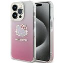 Nakładka Hello Kitty do iPhone 15 Pro 6,1" różowa hardcase IML Gradient Electrop Kitty Head