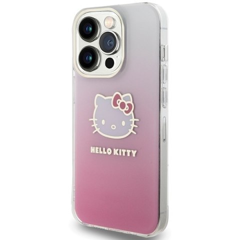 Nakładka Hello Kitty do iPhone 15 Pro 6,1" różowa hardcase IML Gradient Electrop Kitty Head Nakładka Hello Kitty do iPhone 15 Pro 6,1" różowa hardcase IML Gradient Electrop Kitty Head