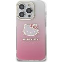 Nakładka Hello Kitty do iPhone 15 Pro 6,1" różowa hardcase IML Gradient Electrop Kitty Head
