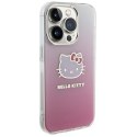 Nakładka Hello Kitty do iPhone 15 Pro 6,1" różowa hardcase IML Gradient Electrop Kitty Head