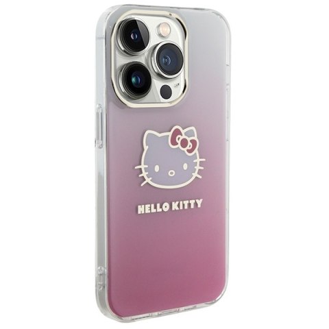 Nakładka Hello Kitty do iPhone 15 Pro 6,1" różowa hardcase IML Gradient Electrop Kitty Head Nakładka Hello Kitty do iPhone 15 Pro 6,1" różowa hardcase IML Gradient Electrop Kitty Head