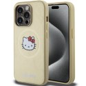 Nakładka Hello Kitty do iPhone 15 Pro Max 6,7" złota hardcase Leather Kitty Head MagSafe