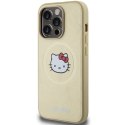 Nakładka Hello Kitty do iPhone 15 Pro Max 6,7" złota hardcase Leather Kitty Head MagSafe