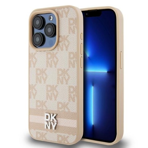 DKNY nakładka do iPhone 15 Pro 6,1" DKHCP15LPCPTSSP różowa HC PU checkered pattern w printed stripes DKNY nakładka do iPhone 15 Pro 6,1" DKHCP15LPCPTSSP różowa HC PU checkered pattern w printed stripes