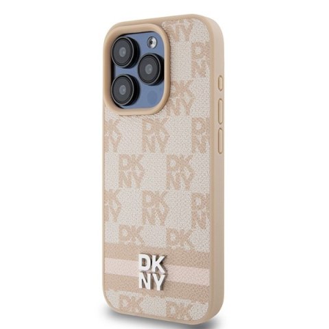 DKNY nakładka do iPhone 15 Pro 6,1" DKHCP15LPCPTSSP różowa HC PU checkered pattern w printed stripes DKNY nakładka do iPhone 15 Pro 6,1" DKHCP15LPCPTSSP różowa HC PU checkered pattern w printed stripes