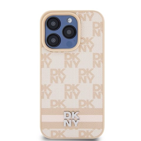 DKNY nakładka do iPhone 15 Pro 6,1" DKHCP15LPCPTSSP różowa HC PU checkered pattern w printed stripes DKNY nakładka do iPhone 15 Pro 6,1" DKHCP15LPCPTSSP różowa HC PU checkered pattern w printed stripes