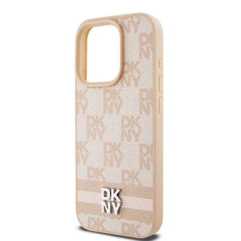 DKNY nakładka do iPhone 15 Pro 6,1" DKHCP15LPCPTSSP różowa HC PU checkered pattern w printed stripes DKNY nakładka do iPhone 15 Pro 6,1" DKHCP15LPCPTSSP różowa HC PU checkered pattern w printed stripes