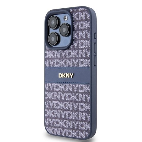 DKNY nakładka do iPhone 15 Pro 6,1" DKHCP15LPRTHSLB niebieska HC PU repeat texture pattern w tonal stripe DKNY nakładka do iPhone 15 Pro 6,1" DKHCP15LPRTHSLB niebieska HC PU repeat texture pattern w tonal stripe