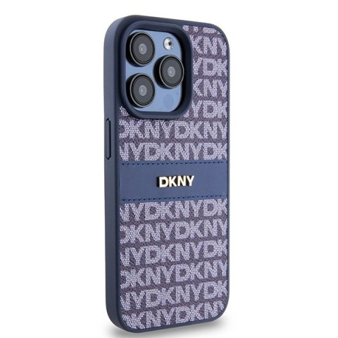 DKNY nakładka do iPhone 15 Pro 6,1" DKHCP15LPRTHSLB niebieska HC PU repeat texture pattern w tonal stripe DKNY nakładka do iPhone 15 Pro 6,1" DKHCP15LPRTHSLB niebieska HC PU repeat texture pattern w tonal stripe