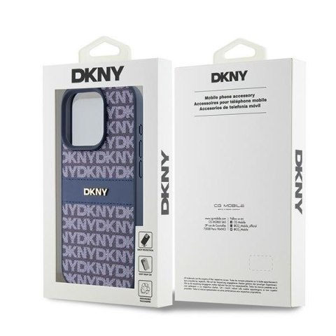 DKNY nakładka do iPhone 15 Pro 6,1" DKHCP15LPRTHSLB niebieska HC PU repeat texture pattern w tonal stripe DKNY nakładka do iPhone 15 Pro 6,1" DKHCP15LPRTHSLB niebieska HC PU repeat texture pattern w tonal stripe