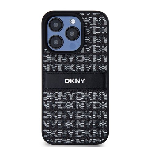 DKNY nakładka do iPhone 15 Pro 6,1" DKHCP15LPRTHSLK czarna HC PU repeat texture pattern w tonal stripe DKNY nakładka do iPhone 15 Pro 6,1" DKHCP15LPRTHSLK czarna HC PU repeat texture pattern w tonal stripe