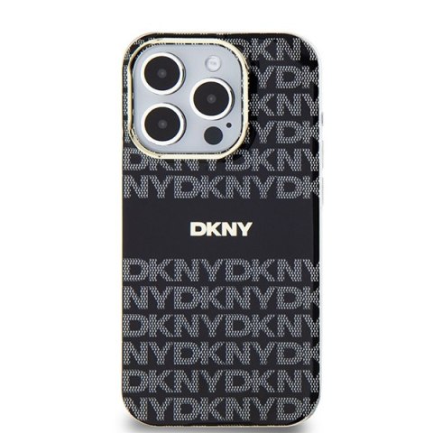 DKNY nakładka do iPhone 15 Pro 6,1" DKHMP15LHRHSEK czarna HC Magsafe pc tpu repeat texture pattern w stripe DKNY nakładka do iPhone 15 Pro 6,1" DKHMP15LHRHSEK czarna HC Magsafe pc tpu repeat texture pattern w stripe
