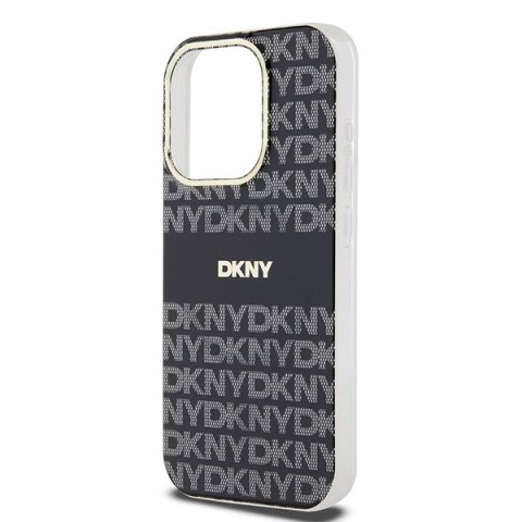 DKNY nakładka do iPhone 15 Pro 6,1" DKHMP15LHRHSEK czarna HC Magsafe pc tpu repeat texture pattern w stripe DKNY nakładka do iPhone 15 Pro 6,1" DKHMP15LHRHSEK czarna HC Magsafe pc tpu repeat texture pattern w stripe