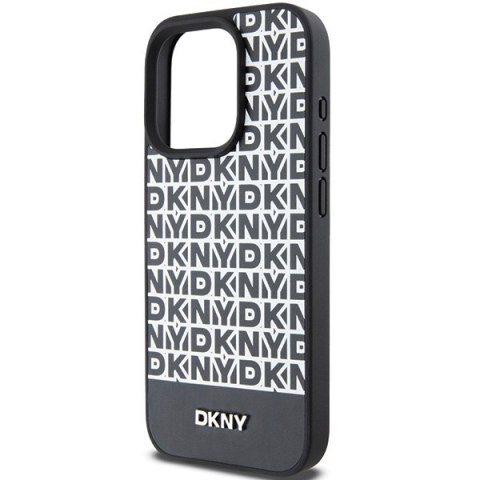 DKNY nakładka do iPhone 15 Pro 6,1" DKHMP15LPSOSPK czarna HC Magsafe pu repeat pattern w bottom stripe DKNY nakładka do iPhone 15 Pro 6,1" DKHMP15LPSOSPK czarna HC Magsafe pu repeat pattern w bottom stripe