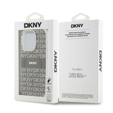 DKNY nakładka do iPhone 15 Pro Max 6,7" DKHMP15XHRHSEE czarna HC Magsafe pc tpu repeat texture pattern w stripe DKNY nakładka do iPhone 15 Pro Max 6,7" DKHMP15XHRHSEE czarna HC Magsafe pc tpu repeat texture pattern w stripe