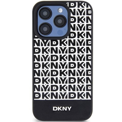 DKNY nakładka do iPhone 15 Pro Max 6,7" DKHMP15XPSOSPK czarna HC PU checkered pattern w printed stripes DKNY nakładka do iPhone 15 Pro Max 6,7" DKHMP15XPSOSPK czarna HC PU checkered pattern w printed stripes