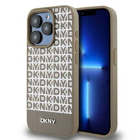DKNY nakładka do iPhone 15 Pro Max 6,7" DKHMP15XPSOSPW czarna HC Magsafe pu repeat pattern w bottom stripe DKNY nakładka do iPhone 15 Pro Max 6,7" DKHMP15XPSOSPW czarna HC Magsafe pu repeat pattern w bottom stripe