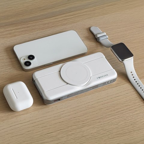 Forever power bank bezprzewodowy MATB-300 10000 mAh 3w1 biały Forever power bank bezprzewodowy MATB-300 10000 mAh 3w1 biały