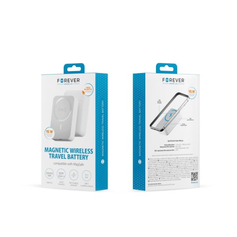 Forever power bank bezprzewodowy MATB-400 20W 10000 mAh biały Forever power bank bezprzewodowy MATB-400 20W 10000 mAh biały