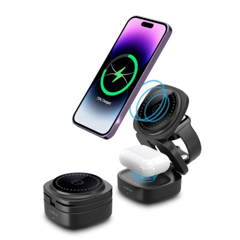 Maxlife ładowarka bezprzewodowa magnetyczna MXWC-06 15W czarna 3w1 Maxlife ładowarka bezprzewodowa magnetyczna MXWC-06 15W czarna 3w1