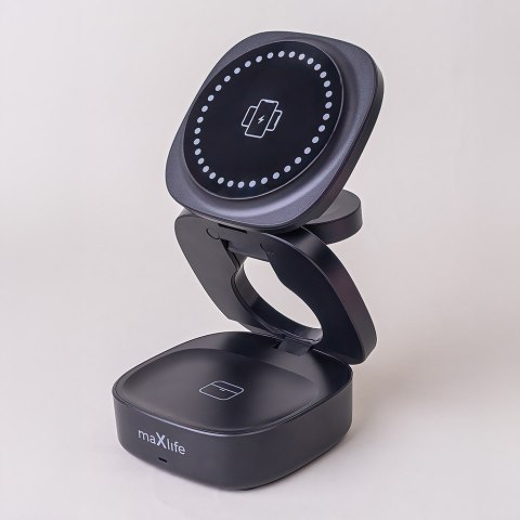 Maxlife ładowarka bezprzewodowa magnetyczna MXWC-06 15W czarna 3w1 Maxlife ładowarka bezprzewodowa magnetyczna MXWC-06 15W czarna 3w1