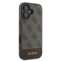 Guess nakładka do iPhone 16 6,1" GUHCP16SG4GLBR brązowa hardcase 4G Bottom Stripe