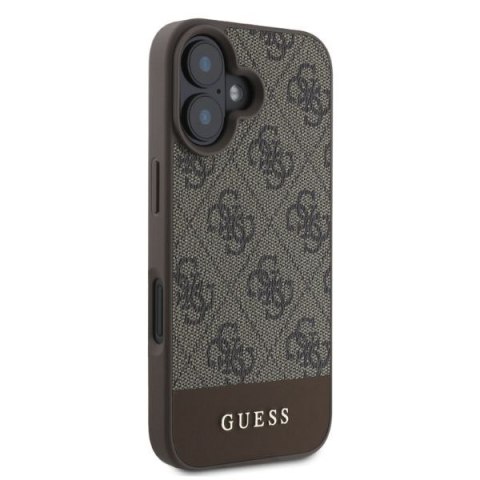 Guess nakładka do iPhone 16 6,1" GUHCP16SG4GLBR brązowa hardcase 4G Bottom Stripe Guess nakładka do iPhone 16 6,1" GUHCP16SG4GLBR brązowa hardcase 4G Bottom Stripe