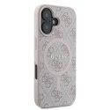 Guess nakładka do iPhone 16 6,1" GUHMP16SG4GFRP różowa hardcase 4G Ring Classic Logo MagSafe