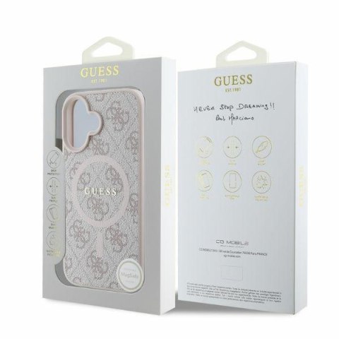 Guess nakładka do iPhone 16 6,1" GUHMP16SG4GFRP różowa hardcase 4G Ring Classic Logo MagSafe Guess nakładka do iPhone 16 6,1" GUHMP16SG4GFRP różowa hardcase 4G Ring Classic Logo MagSafe